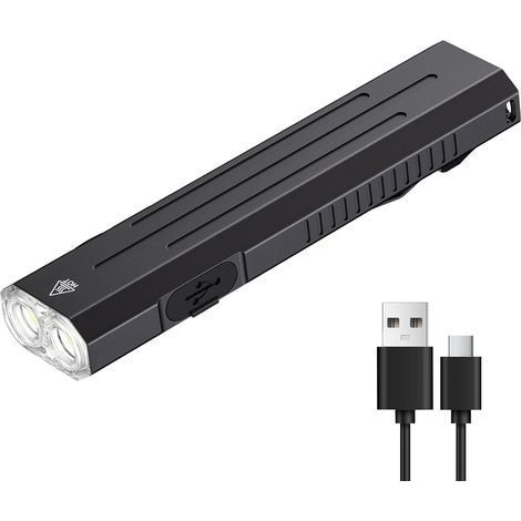 Lampe torche EDC rechargeable à haute luminosité, mini lampe de poche avec bouton stroboscopique tactique, petite lampe de poche plate EDC magnétique portable pour camping, urgence, 1 pièce (1/5)