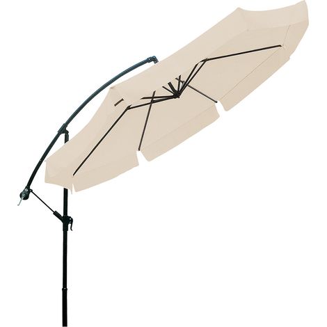 Garden Friend Ombrellone tondo 3x3h m con braccio laterale ecrù (1/5)