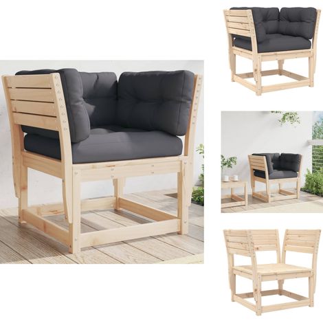 Canapé de jardin accoudoirs avec coussins bois massif de pin - Canapé De Jardin - Mobilier De Jardin - Salon De Jardin - Canapé Extérieur - Chaise Longue (1/5)
