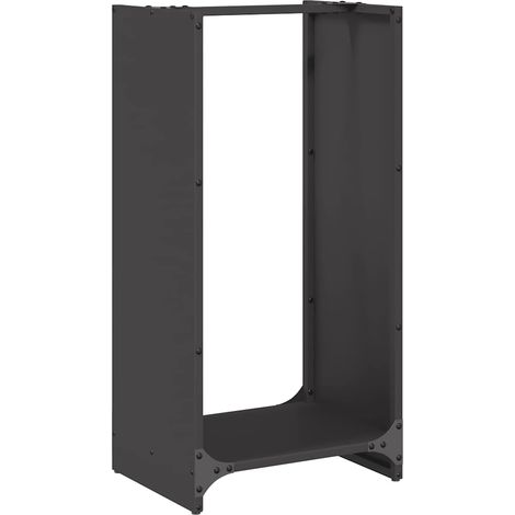 Portant de bois chauffage noir 40x30x80 cm CFW57427 (1/5)