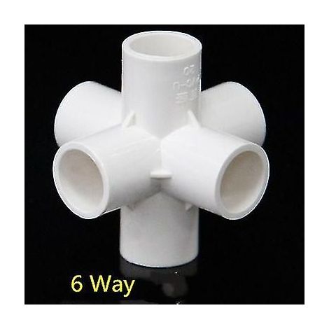 3-, 4-, 5- oder 6-Wege-PVC-Rohrverbinder, 20–50 mm Rohrverteiler, Gartenschlauchanschlussadapter, 25 mm DIY-Regalbefestigung, 6-Wege-25-mm-Verbinder (1/5)
