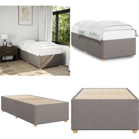 Estructura de cama sin colchón tela taupe 90x200 cm - Estructura de cama - Cama tela