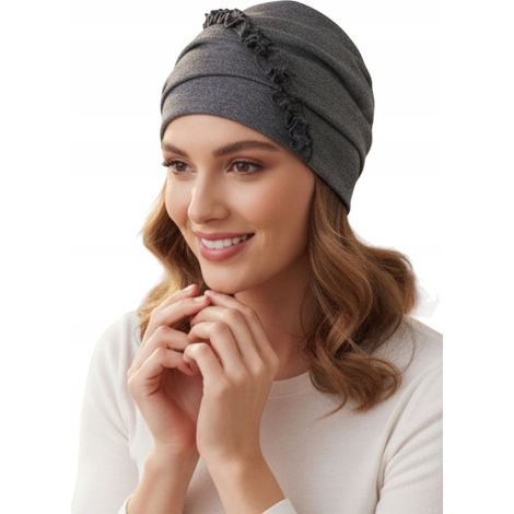 Damenturban aus Viburnumbasalt, gefertigt aus Strickviskose, auch nach der Chemotherapie (1/5)