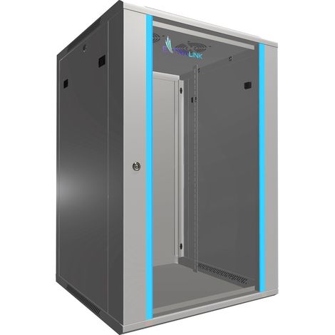 Extralink 18U 600X600 WALL-MOUNTED RACKMOUNT CABINET GRAY Bastidor de pared Gris (1/5)