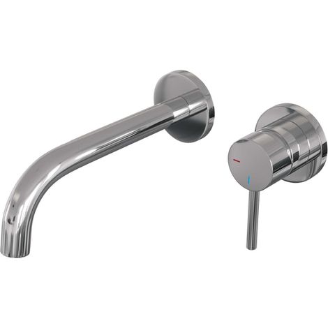 Brauer Chrome Edition mitigeur de lavabo encastrable ColdStart Round économiseur d'énergie avec 2 plaques derrière chrome poli (1/3)