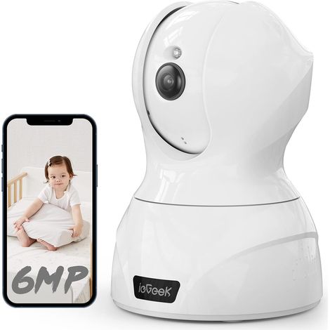 ieGeek Haustier-Überwachungskamera für den Innenbereich, PTZ360° für die Heimsicherheit, 156° Weitwinkel-Sichtfeld, Netzwerkkamera, Infrarot-Nachtsicht, Gegensprechfunktion, Audio