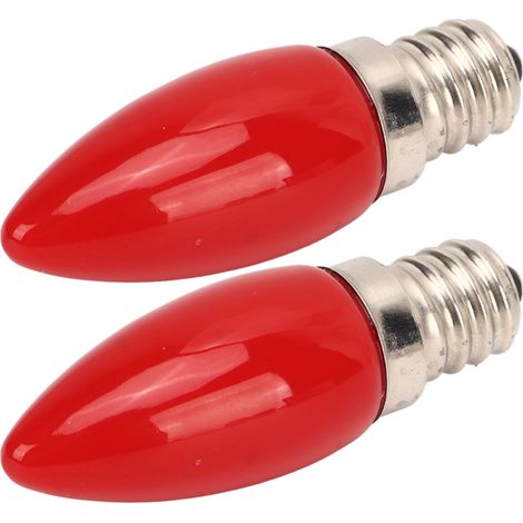 Packung mit 2 E12-Glühbirnen mit 4 SMD2835-LEDs, Kerzenfassung, 220 V, 1,5 W, Glas, für Kronleuchter oder Wand-/Deckenleuchten, rot. (1/4)