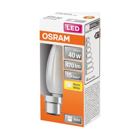 LED Flamme Glas Matt 4W B22 Warmweiß Packung 1 - Osram