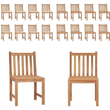 Chaises de jardin lot de 8 avec coussins Bois de teck massif - Chaise de jardin en bois - Chaise de jardin teck (1/5)
