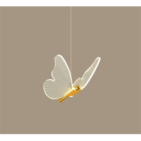 Plafonnier Papillon Chevet Moderne Simple - Papillon Doré/Tête Unique/Lumière Tricolore (1/5)