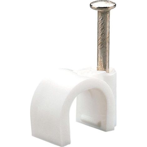 MKC graffetta fissacavo con chiodo bianco diametro 7mm x100Pz