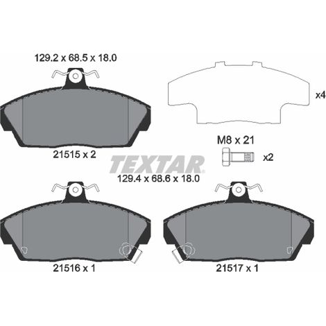 Kit de plaquettes de frein, frein à disque Textar 2151503 HONDA 45022S6DE01