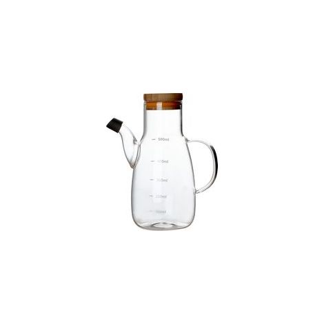 Bouteille en verre étanche pour condiments/huile de cuisson, avec bec verseur en forme d'aigle et graduation, 500 ml (1/2)