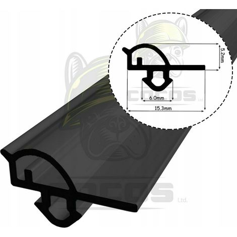 Junta para ventanas de PVC S-1900 VEKA NEGRO 1m (1/5)