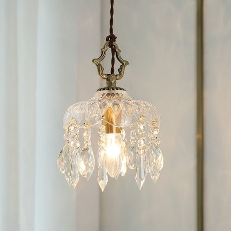 Vintage Kristalllüster Kuppelförmige Pendelleuchte Warmes Licht (1/5)