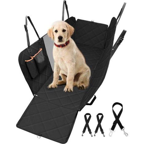 GeeTok Car Seat Covers for Dogs, Non-Slip and Waterproof Back Seat Cover with Storage Pocket, Protective Car Seat Cover with Viewing Window, for Cars