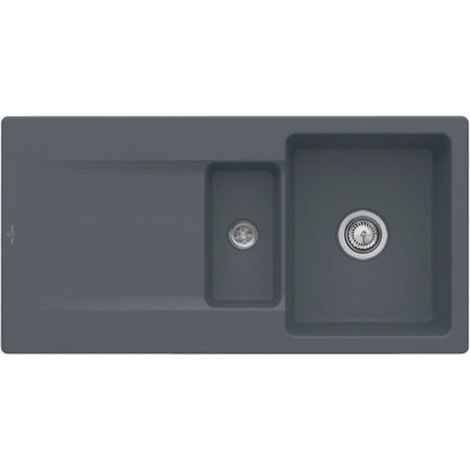 V&B Einbauspüle SILUET 60 R FLAT 980x490mm Handbetätigung graphit