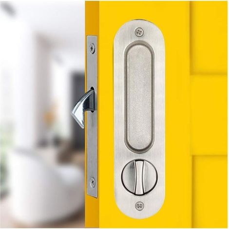 Porte Coulissante Mortaise Serrure Poignée Invisible Encastré Poignée Loquet Intérieur Meubles en Bois Serrure de Porte (1/5)