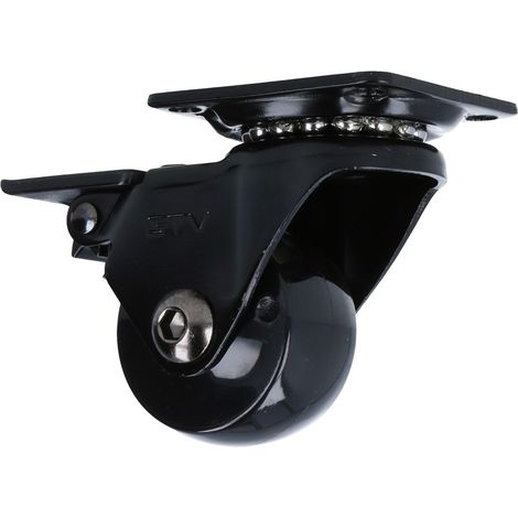 Hartboden-Möbelrolle Design Lenkrolle Schwarz Ø 35mm Transportrolle mit Bremse