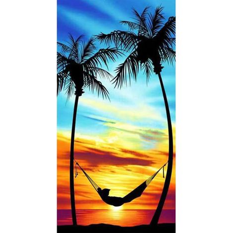 Toalla de playa de microfibra estampada tipo 16: de secado rápido, absorbente, de gran formato, con motivo marino. (1/5)