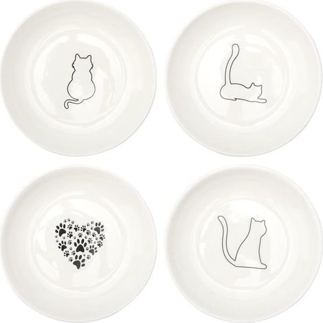 4 piezas arenero，comedero para gatos，comedero para gatos，cuenco de cerámica (1/2)
