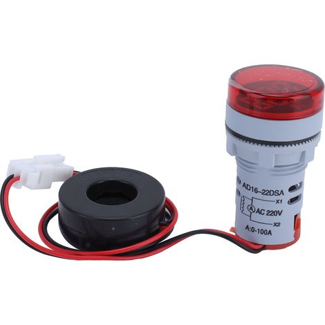 AD16‑22DSARouge Ampèremètre Numérique Universel Voyant Lumineux AC 220V (1/5)