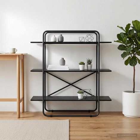 vidaXL Étagère 3 niveaux 100 x 35 x 105 cm PB Chêne noir (1/5)
