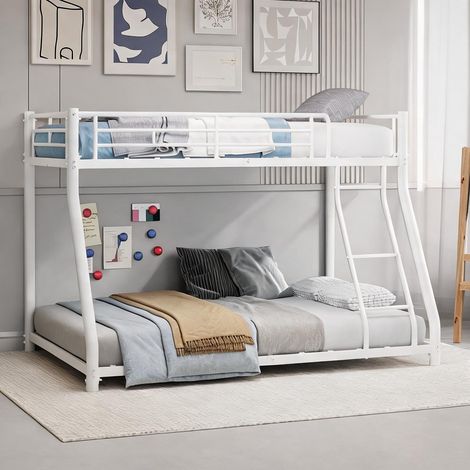 Cadre de lit coloris blanc en fer 196,6 x 146,6 x 139 cm (1/5)