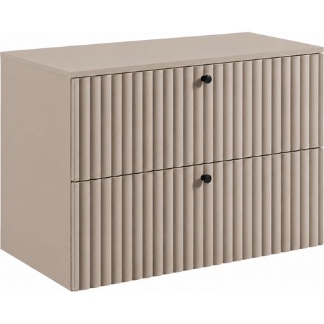 Meuble de salle de bain suspendu avec plan 80, cachemire + plan cachemire, poignées en trois couleurs, 80 x 46 x 58,6 cm (1/5)