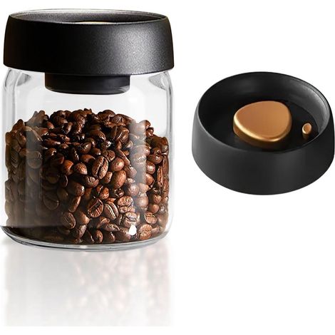 Pot À Conservation En Verre - 500 Ml - Fermeture À Vide - Pour Café Thé Épices Biscuits - Couvercle Abs (1/5)