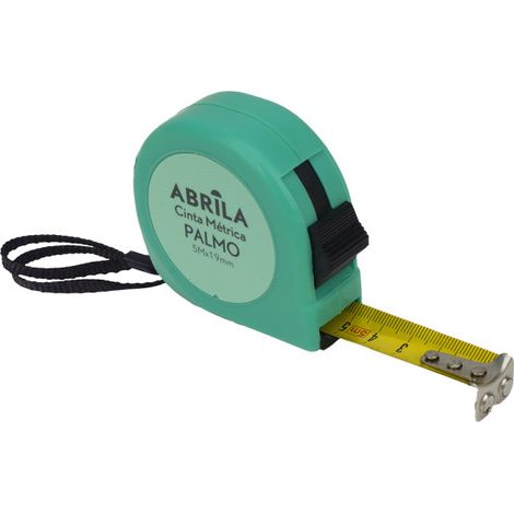 Cinta metrica palmo 5mx19mm verde c/bloqueo, enganche magnetico,clip y asa (1/3)