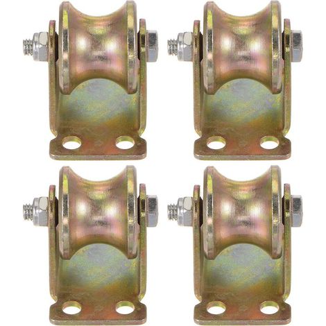 Lot de 4 roues à rainure en V rigides très résistantes pour portail , Capacité de Charge 300 kg par Roue , Convient pour Voies Inversées , Machines Industrielles , Portes Roulantes (1/5)