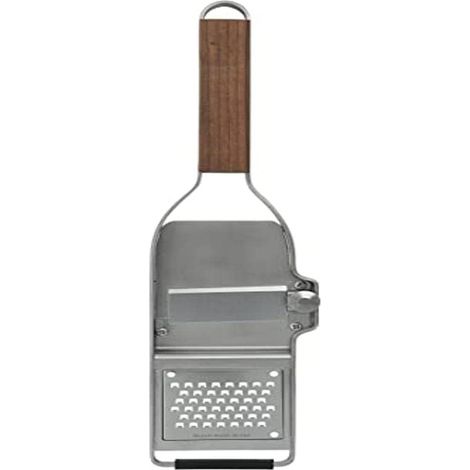 Microplane Mandolina per tartufi Inclusa grattugia a Lama fine per Tartufo, Formaggi a Pasta Dura, Aglio, Funghi e Cioccolato con Manico in Legno di Noce e Lame in Acciaio Inossidabile – Made in USA