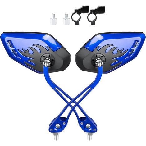 Verstellbare und schwenkbare Fahrradspiegel aus Klarglas für den Lenker. Farbe: Blau. (1/5)