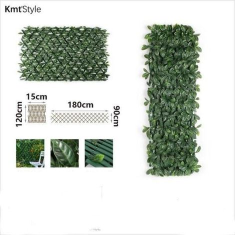 celosia extensible de ocultacion 180x90 cms con seto de hojas artificial