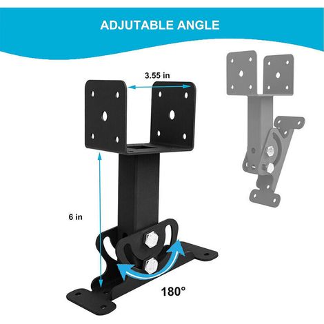 Supports de toit pour pergola réglables – Kit de montage en métal – Ajustement 0-180° pour poutres en bois – Installation facile (1/2)