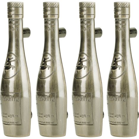 Ensemble de 4 poignées de porte rétro en alliage de zinc, forme bouteille de vin, pour placard, tiroir, finition bronze antique (1/5)
