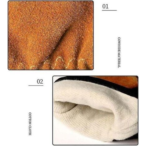 pair Manchon de protection de camping pour barbecue, gants ignifuges à isolation thermique, manchon en cuir résistant à l'usure