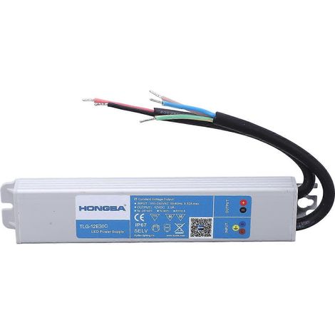 Alimentation LED étanche IP67, transformateur adaptateur pour éclairage LED, entrée extérieure 100–240 V