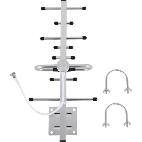 Antenne TV Numérique Extérieure Amplifiée 4K HDTV Amplificateur Signal Portée 300 Km VHF UHF (1/4)