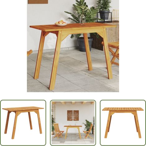 Akazienholz - Garten-Esstisch 110x56x75 cm Massivholz Akazie (1/5)