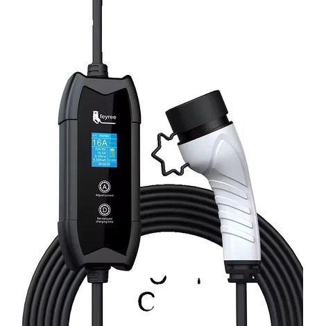Cargador para coche eléctrico, portátil, corriente ajustable, tipo 2 (1/5)