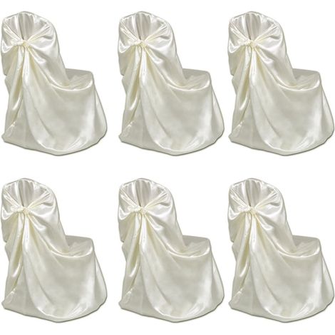 Housse/Revêtement pour chaise crème pour le banquet de mariage 6 pièces BGT13945 (1/3)