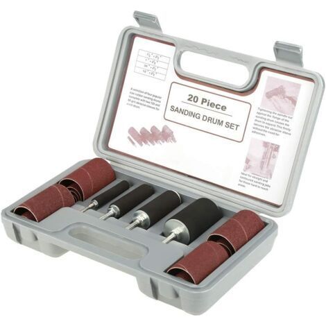 MSBD Sanding Tool Kit Sanding Drum Sander-20pcs with Drill Press Case (1/5)