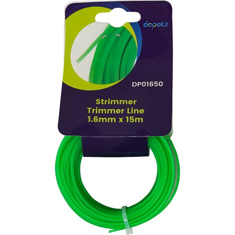 Dapetz ® 15m 1.6mm Green Round Strimmer Line Wire Nylon Strimmer Cord 1.2mm 1.6mm 2mm 2,4mm 3.0mm For Grass Strimming Cable Brushcutters For Garden Weeds Flowere Beds (1.6mm x 15m) (1/5)