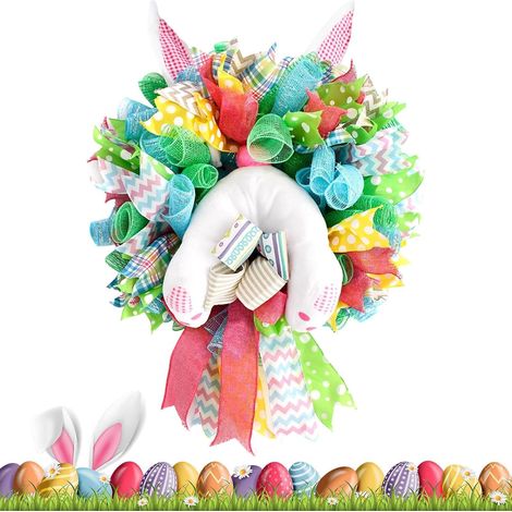 Couronne de Printemps Décorations Murables Lapin Printanier Couronne Extérieure Pour Manteau de Cheminée, Cuisine, Salon, Chambre, Mariage et Fêtes Hivernales (1/5)