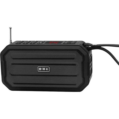 Mini radio FM, radio numérique portable avec affichage LED, enceinte Bluetooth sans fil d'extérieur, caisson de basses, compatible avec l'enregistrement sur carte TF et USB. (1/5)