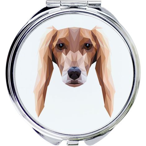 Levriero persiano, Saluki - specchio con foto e iscrizione geometrica di Art-Dog (1/3)
