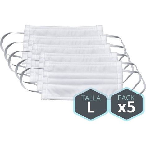 Pack 5 Mascarillas higiénicas niño talla L lavables/reutilizables (1/3)
