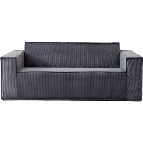 ELVMI 2-Sitzer Sofa aus Cord mit Tiefer Sitzfläche, Ohne Montage für Wohnzimmer und Büro, Grau (1/5)